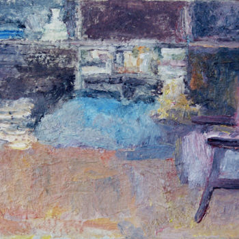 Painting titled "The Studio" by Nadina Pascariu, Original Artwork, Oil