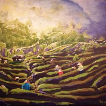 Картина под названием "Dans les réserves d…" - Eyquem, Подлинное произведение искусства, Акрил Установлен на Деревянная пане…