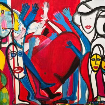Peinture intitulée "IN LOVE WE TRUST" par Nadine Fayad Comair, Œuvre d'art originale, Acrylique