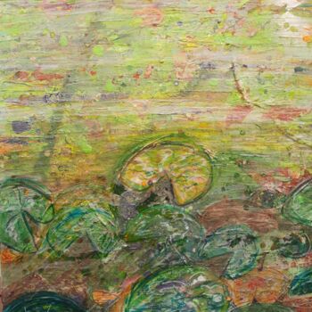 Malerei mit dem Titel "jardin aquatique" von Nadine Flicourt (nafli), Original-Kunstwerk, Acryl