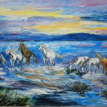 Peinture intitulée "camargue." par Nadine Flicourt (nafli), Œuvre d'art originale