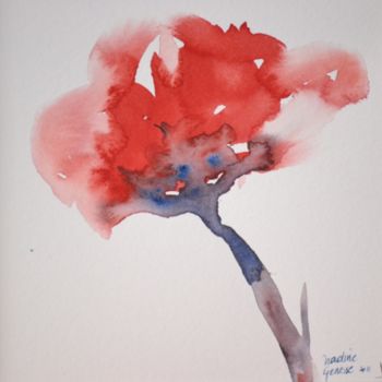 Painting titled "Coquelicot soliflor…" by Nadine Genesse, Original Artwork, Oil