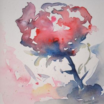 Peinture intitulée "Coquelicot soliflor…" par Nadine Genesse, Œuvre d'art originale, Huile