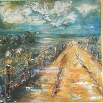 Painting titled "Chemin" by Nadine Genesse, Original Artwork, Acrylic