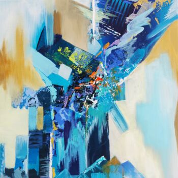 Картина под названием "BLUE LIGHT" - Nadine Goepp, Подлинное произведение искусства, Акрил