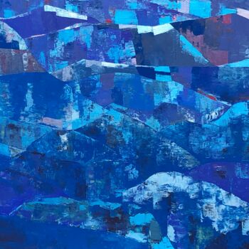 Painting titled "Blue 1-23" by Nadine Hardy, Original Artwork, Acrylic