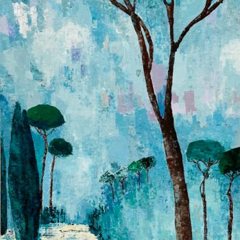 제목이 "Souvenir de Provence"인 미술작품 Nadine Hardy로, 원작, 아크릴 나무 들것 프레임에 장착됨
