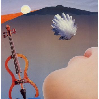 Photographie intitulée "Plume et violon.jpg" par Nadine Hiver, Œuvre d'art originale