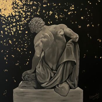 Pintura titulada "The dying gladiator" por Nadine Höhenwarter, Obra de arte original, Acrílico Montado en Bastidor de camill…