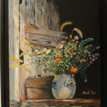 Painting titled "Bouquet Champetre" by Nadine Jacot (Nad-Ev), Original Artwork