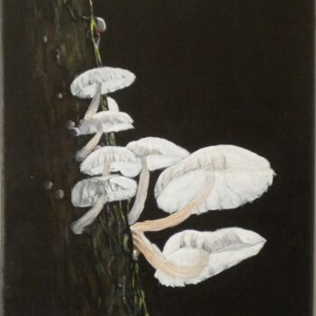 Painting titled "LES CHAMPIGNONS" by Nadine Jacot (Nad-Ev), Original Artwork