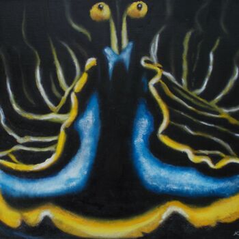 Pintura intitulada "L'escargot" por Nadine Jacot (Nad-Ev), Obras de arte originais, Outro