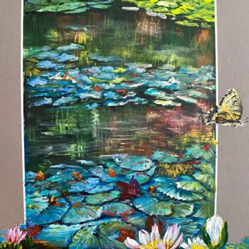 Painting titled "Giverny autrement 4…" by Nadine Lenzotti, Original Artwork, Acrylic
