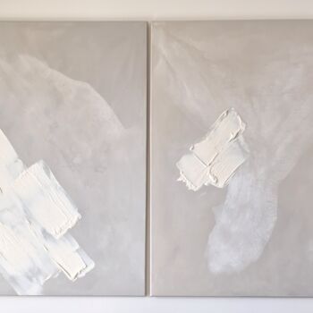 Schilderij getiteld "Weiße Schatten" door Nadine Ritter, Origineel Kunstwerk, Acryl