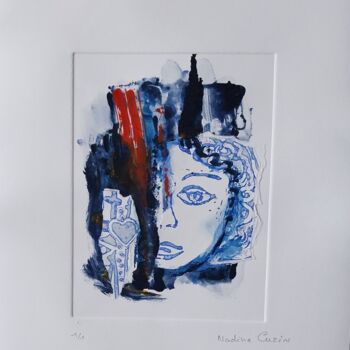 Отпечатки и Гравюры под названием "Mon petit coeur" - Nadine Rivoal, Подлинное произведение искусства, Монотип