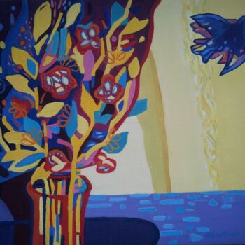 Peinture intitulée "Le bouquet" par Nadine Rivoal, Œuvre d'art originale, Huile Monté sur Châssis en bois