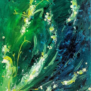 제목이 "Immersion Végétale"인 미술작품 Nadine Stoeltzlen로, 원작, 아크릴 나무 들것 프레임에 장착됨