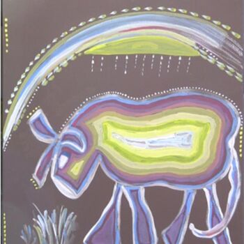 「VACHE FOSFORESCENTE」というタイトルの絵画 Nadine Thomasによって, オリジナルのアートワーク