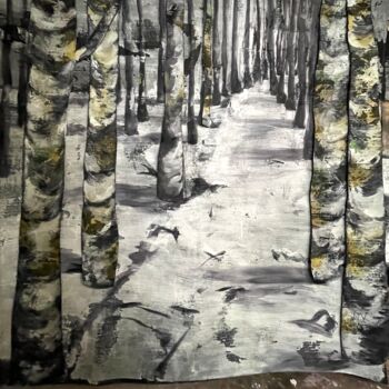 Textile Art titled "entrer en forêt, c'…" by Nadine Vergues, Original Artwork, Textile fiber