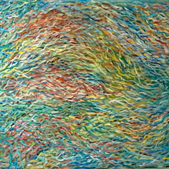 Peinture intitulée "Moving Water" par Nadine Bourneix, Œuvre d'art originale, Acrylique