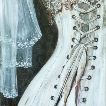 Peinture intitulée "Le corset ancien" par Nadine Coffinier, Œuvre d'art originale, Acrylique