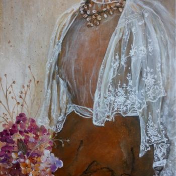 Malarstwo zatytułowany „Le voile de mariée” autorstwa Nadine Coffinier, Oryginalna praca, Akryl