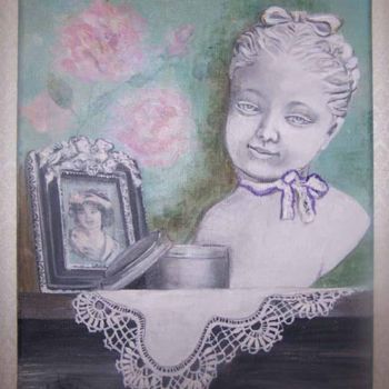 Painting titled "Le petit buste" by Nadine Coffinier, Original Artwork, Acrylic