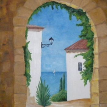 Peinture intitulée "VUE SUR MER" par Nad-Ev, Œuvre d'art originale