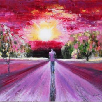 Peinture intitulée "AU LOIN" par Nad-Ev, Œuvre d'art originale