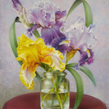 Malerei mit dem Titel "Iris" von Nadine Malino, Original-Kunstwerk, Öl