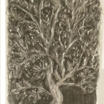 Peinture intitulée "Mon arbre" par Nadine Monchaud, Œuvre d'art originale, Huile
