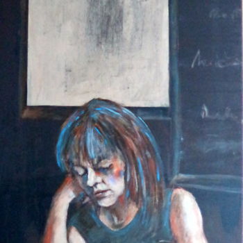 Painting titled "Lecture du jour" by Nadine Nicaise, Original Artwork