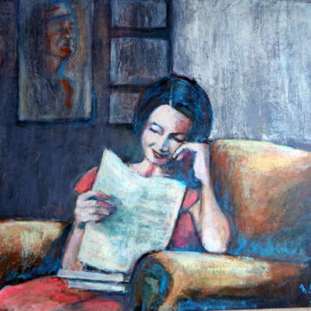 Картина под названием "La vieille lettre" - Nadine Nicaise, Подлинное произведение искусства, Акрил