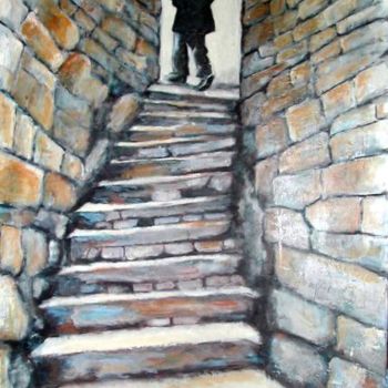 Painting titled "Le passage" by Nadine Nicaise, Original Artwork, Oil