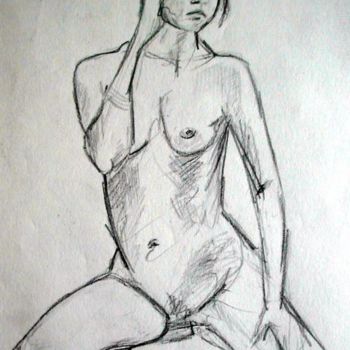 Dibujo titulada "Evelyne 2012" por Nadine Nicaise, Obra de arte original