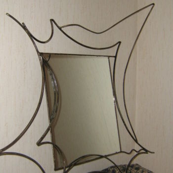 Diseño titulada "Miroir géographique" por Nadine Trescartes (fildefériste), Obra de arte original, Accesorios