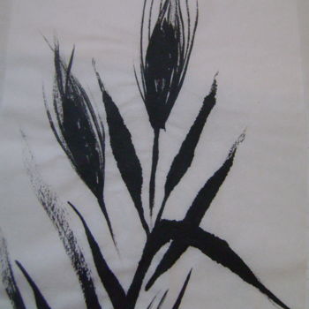 Dessin intitulée "blé" par Nadine Trescartes (fildefériste), Œuvre d'art originale, Encre