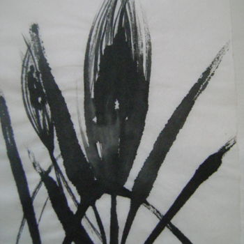 Schilderij getiteld "épis de blé (blé2)" door Nadine Trescartes (fildefériste), Origineel Kunstwerk, Inkt