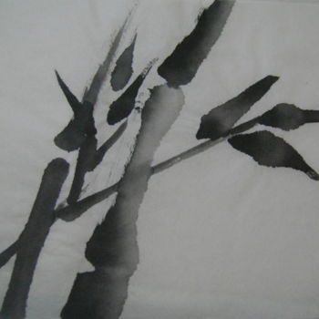 Рисунок под названием "Bambou5" - Nadine Trescartes (fildefériste), Подлинное произведение искусства, Чернила