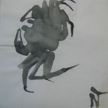 Drawing titled "Crabe4" by Nadine Trescartes (fildefériste), Original Artwork, Ink