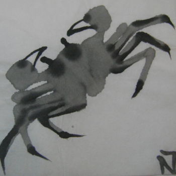 Dessin intitulée "Crabe5" par Nadine Trescartes (fildefériste), Œuvre d'art originale, Encre