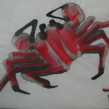 Dessin intitulée "Crabe6" par Nadine Trescartes (fildefériste), Œuvre d'art originale, Encre