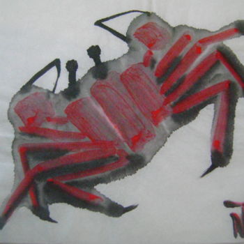 「Crabe7」というタイトルの描画 Nadine Trescartes (fildefériste)によって, オリジナルのアートワーク, インク