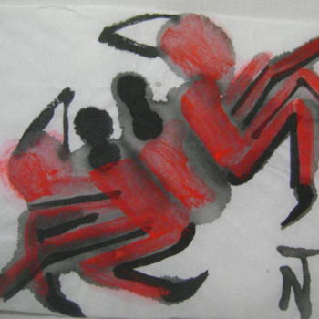 Zeichnungen mit dem Titel "Crabe8" von Nadine Trescartes (fildefériste), Original-Kunstwerk, Tinte