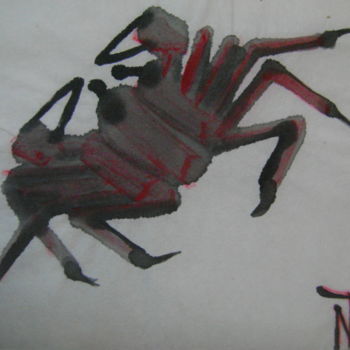 Drawing titled "Crabe9" by Nadine Trescartes (fildefériste), Original Artwork, Ink