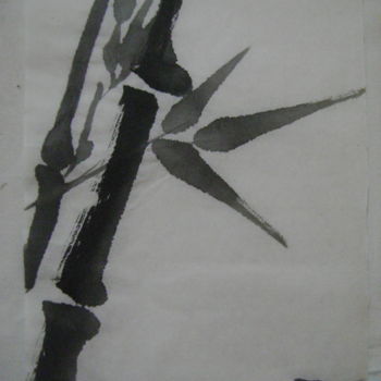Desenho intitulada "bambou6" por Nadine Trescartes (fildefériste), Obras de arte originais, Tinta