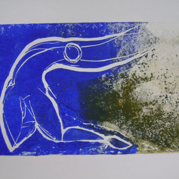 Druckgrafik mit dem Titel "hommage au soleil N…" von Nadine Trescartes (fildefériste), Original-Kunstwerk, Linoldrucke