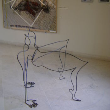 Sculpture titled ""autonaissance"" by Nadine Trescartes (fildefériste), Original Artwork, Metals