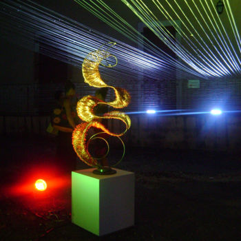 Sculpture titled ""flammèche"" by Nadine Trescartes (fildefériste), Original Artwork, Metals