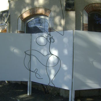 Sculpture intitulée "Danse du cygne" par Nadine Trescartes (fildefériste), Œuvre d'art originale, Métaux